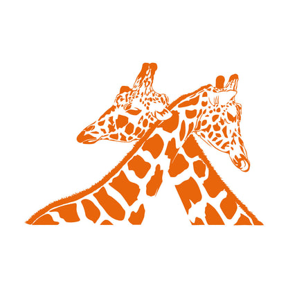 Couple Giraffe Zoo Living African Animals Fine Carving Decals Easy Installation