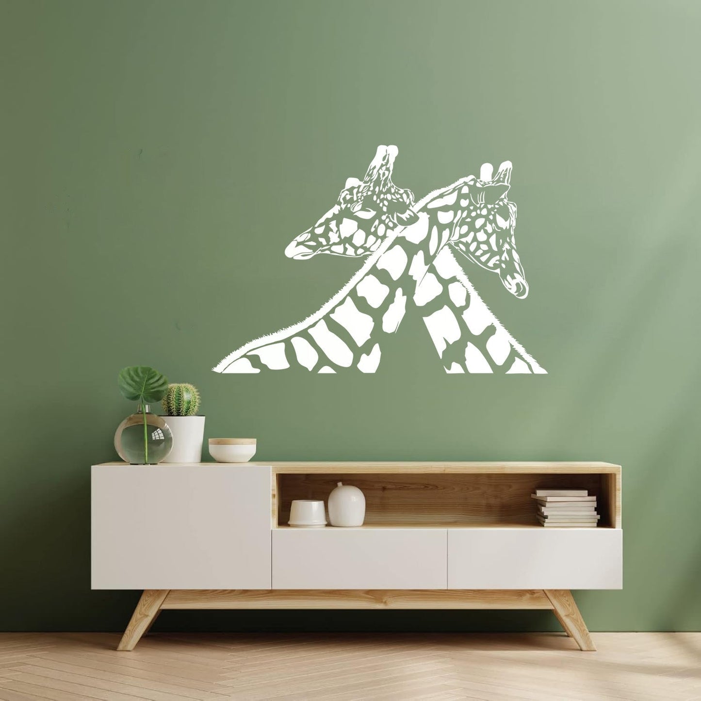 Couple Giraffe Zoo Living African Animals Fine Carving Decals Easy Installation