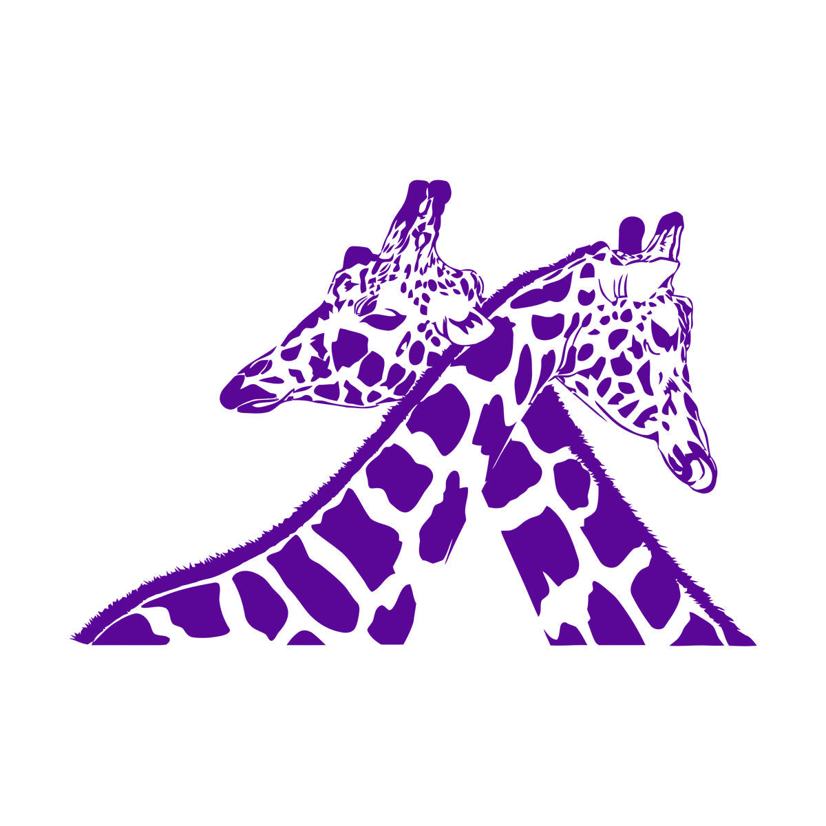 Couple Giraffe Zoo Living African Animals Fine Carving Decals Easy Installation