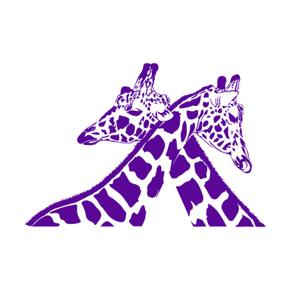 Couple Giraffe Zoo Living African Animals Fine Carving Decals Easy Installation