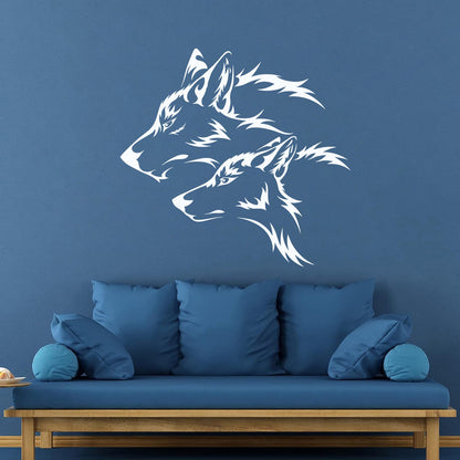 Lettering Stickers Couple Wolf Predator Head Wild Animals Personalized Customization