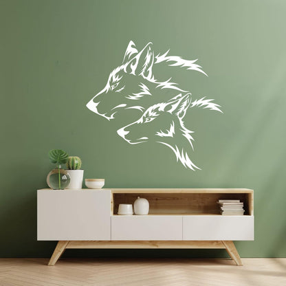 Lettering Stickers Couple Wolf Predator Head Wild Animals Personalized Customization