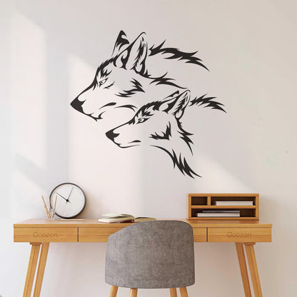 Lettering Stickers Couple Wolf Predator Head Wild Animals Personalized Customization