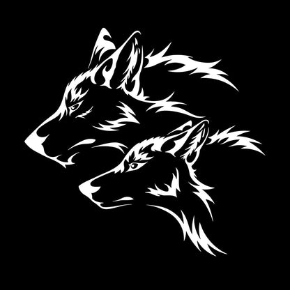 Lettering Stickers Couple Wolf Predator Head Wild Animals Personalized Customization