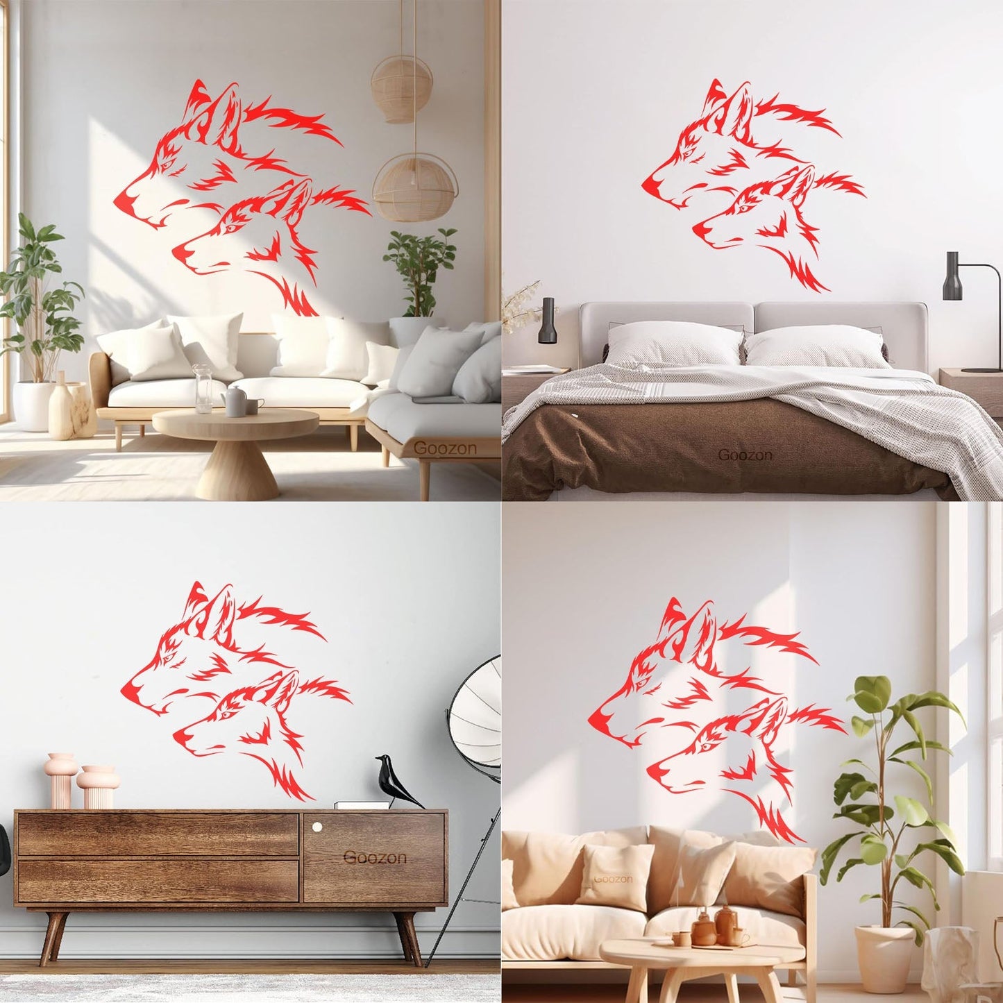 Lettering Stickers Couple Wolf Predator Head Wild Animals Personalized Customization