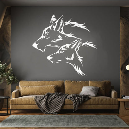Lettering Stickers Couple Wolf Predator Head Wild Animals Personalized Customization