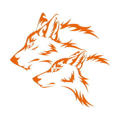 Lettering Stickers Couple Wolf Predator Head Wild Animals Personalized Customization