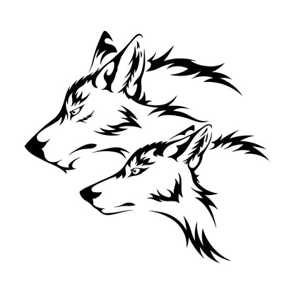 Lettering Stickers Couple Wolf Predator Head Wild Animals Personalized Customization