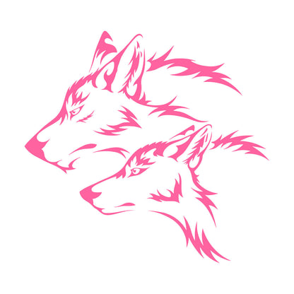 Lettering Stickers Couple Wolf Predator Head Wild Animals Personalized Customization