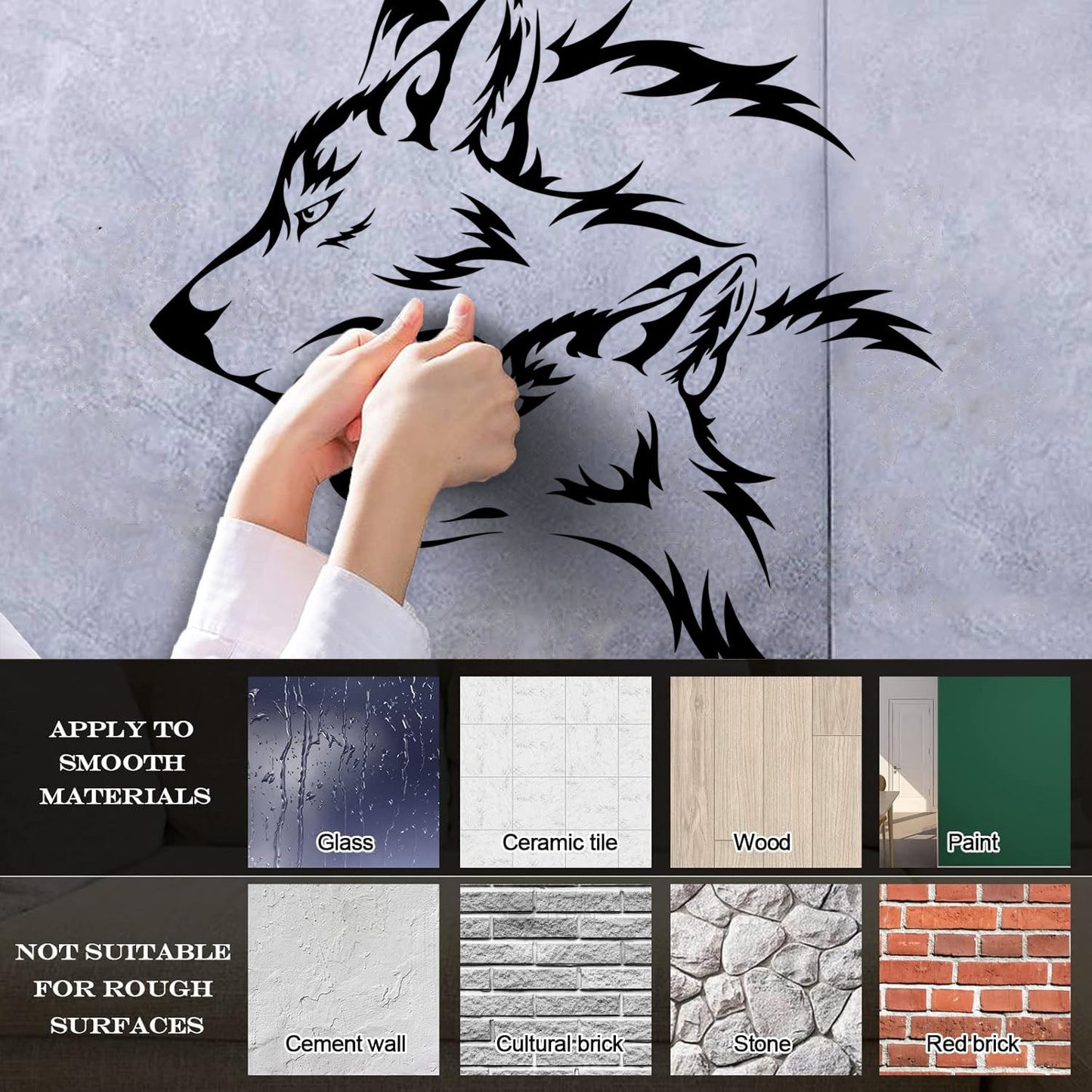 Lettering Stickers Couple Wolf Predator Head Wild Animals Personalized Customization