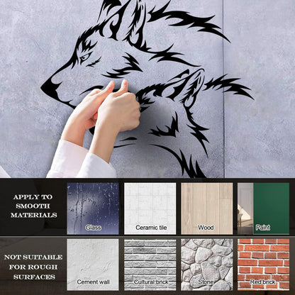 Lettering Stickers Couple Wolf Predator Head Wild Animals Personalized Customization