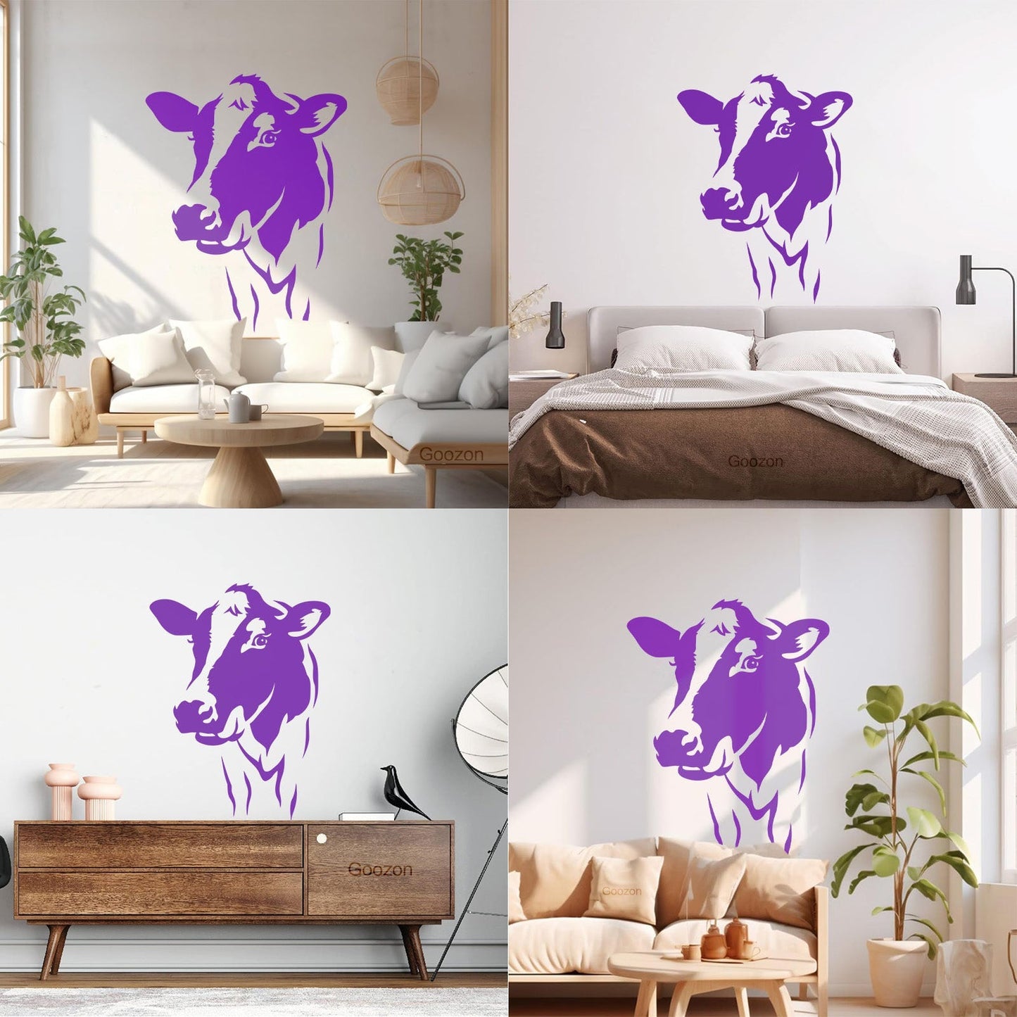 Cow Head Animal Dairy Farm Milk Village Vinyl Wall Stickers Art Decoration