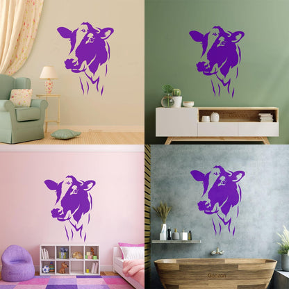Cow Head Animal Dairy Farm Milk Village Vinyl Wall Stickers Art Decoration