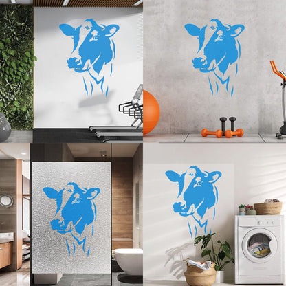 Cow Head Animal Dairy Farm Milk Village Vinyl Wall Stickers Art Decoration