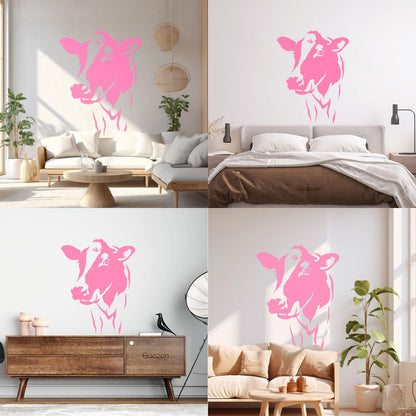 Cow Head Animal Dairy Farm Milk Village Vinyl Wall Stickers Art Decoration