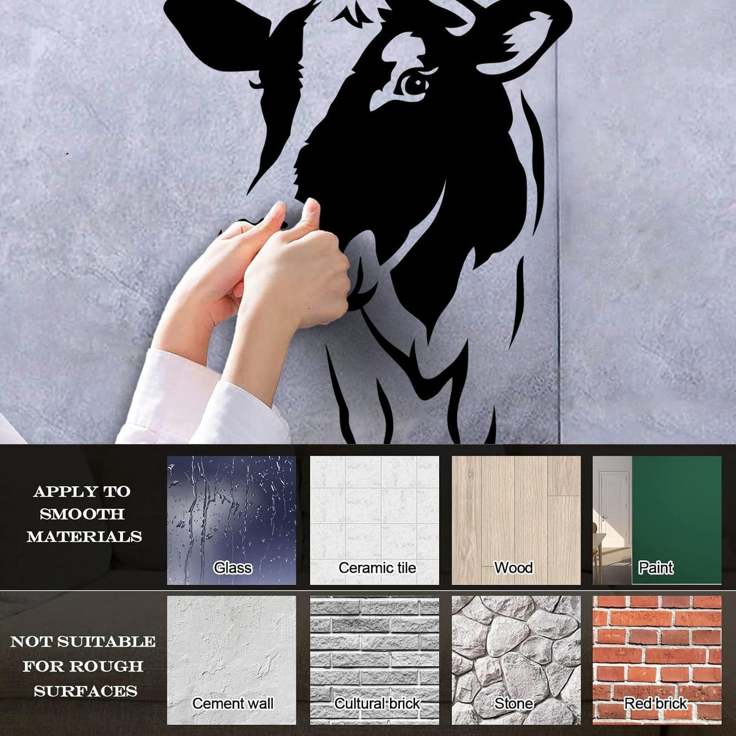 Cow Head Animal Dairy Farm Milk Village Vinyl Wall Stickers Art Decoration