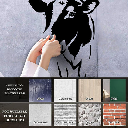 Cow Head Animal Dairy Farm Milk Village Vinyl Wall Stickers Art Decoration