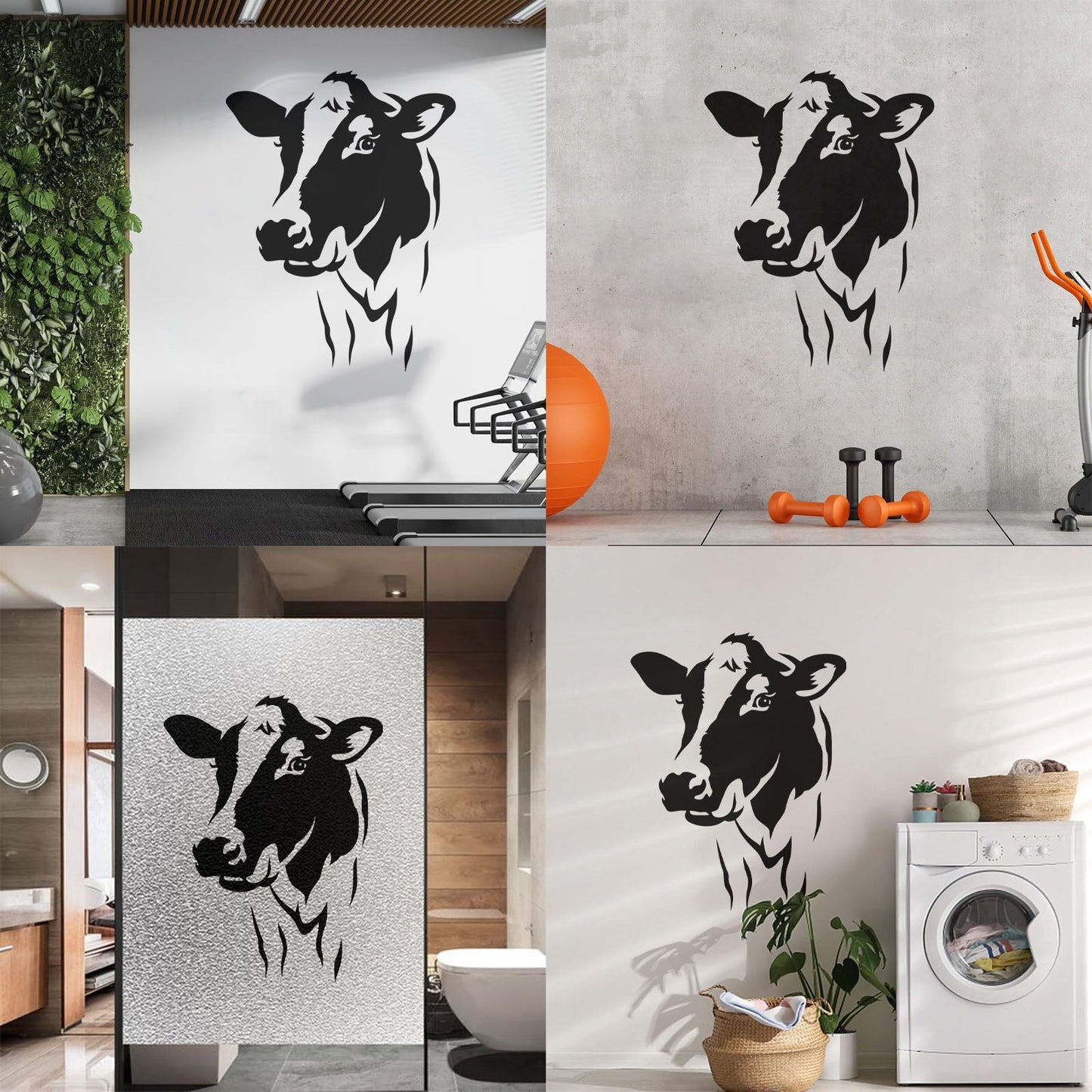 Cow Head Animal Dairy Farm Milk Village Vinyl Wall Stickers Art Decoration