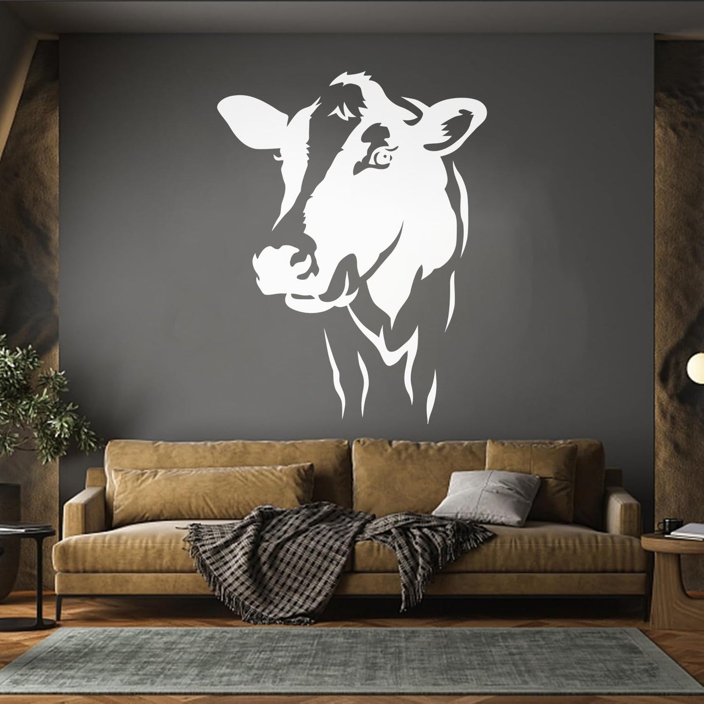 Cow Head Animal Dairy Farm Milk Village Vinyl Wall Stickers Art Decoration