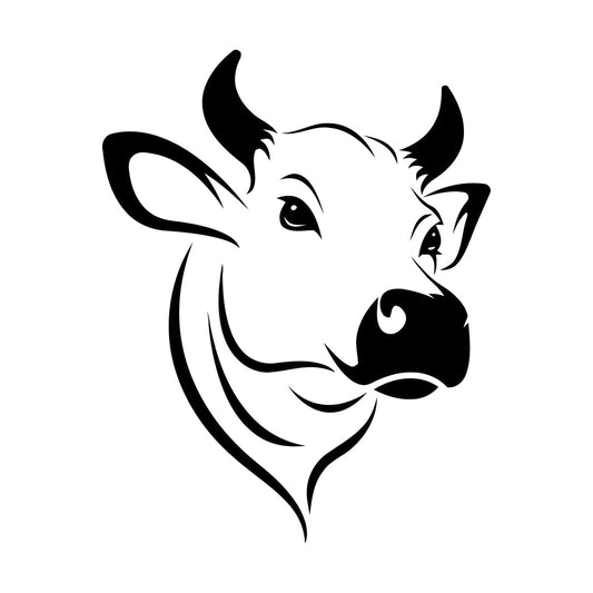 Mural And Wall Vinyl Decal Cow Head Farm Product Animal Village Glass Stickers