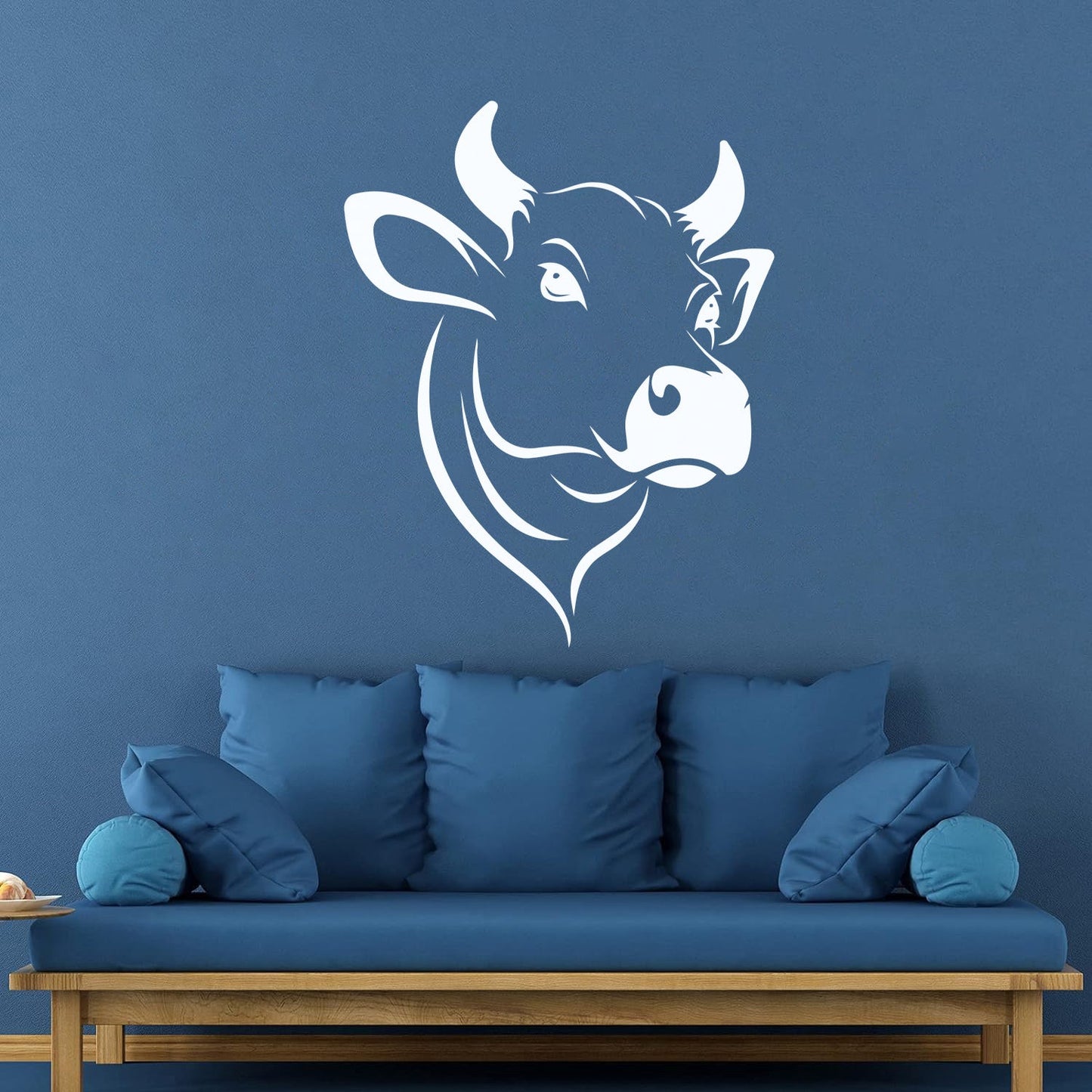 Mural And Wall Vinyl Decal Cow Head Farm Product Animal Village Glass Stickers