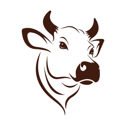Mural And Wall Vinyl Decal Cow Head Farm Product Animal Village Glass Stickers