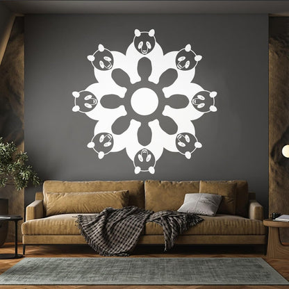 Mural And Wall Vinyl Decal Cute Pandas Animals Ation Kids Wall Beautification
