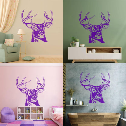 Wall Decals Paster Paper Deer Animal Horns Hunting Hunter Easy Installation