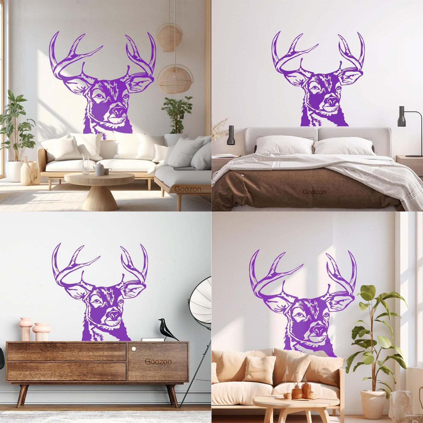 Wall Decals Paster Paper Deer Animal Horns Hunting Hunter Easy Installation