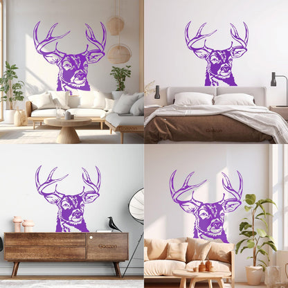 Wall Decals Paster Paper Deer Animal Horns Hunting Hunter Easy Installation