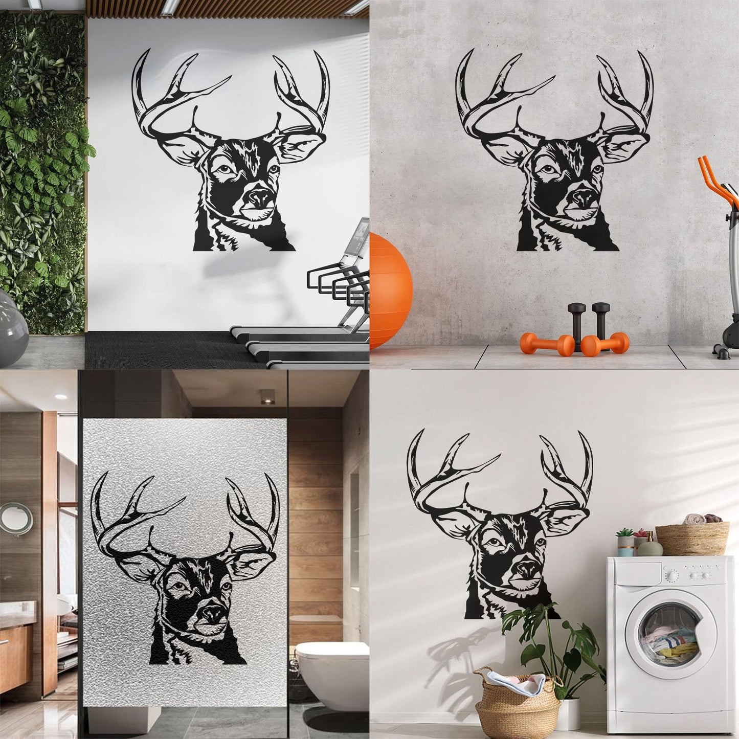 Wall Decals Paster Paper Deer Animal Horns Hunting Hunter Easy Installation