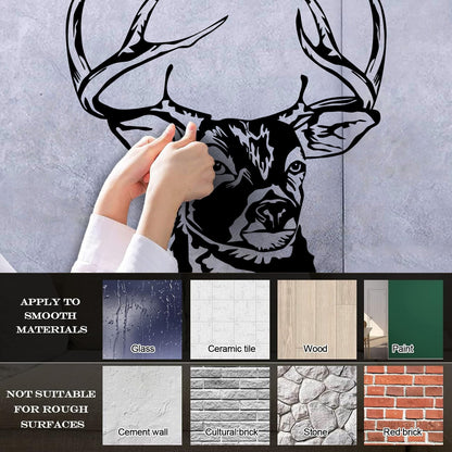Wall Decals Paster Paper Deer Animal Horns Hunting Hunter Easy Installation