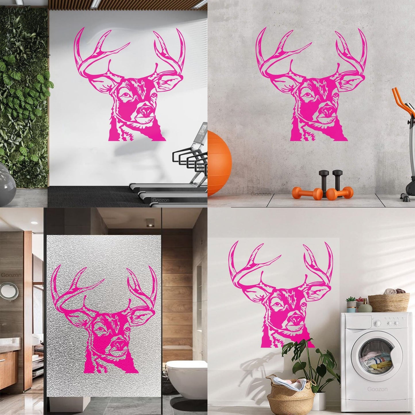 Wall Decals Paster Paper Deer Animal Horns Hunting Hunter Easy Installation