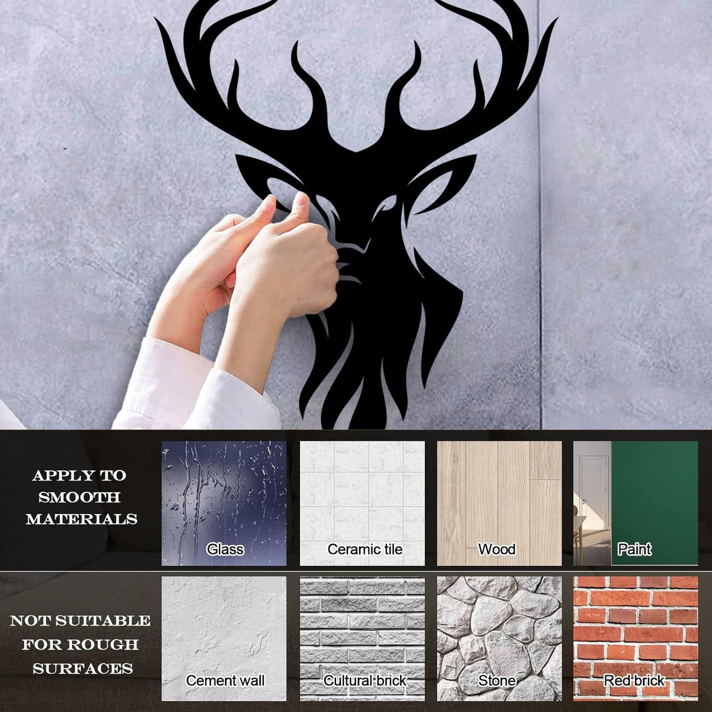 Deer Head Animal Forest Hunting Wall Stickers Car Body Decoration