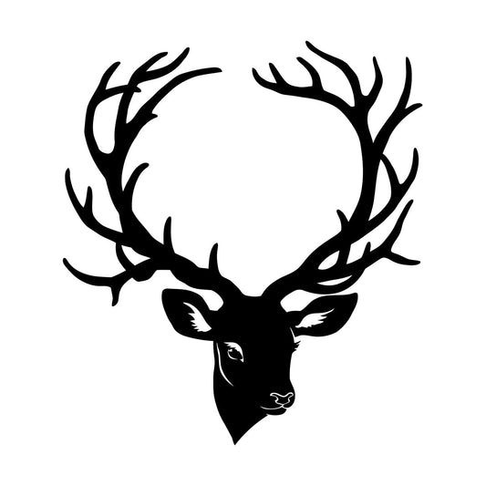 Fine Carving Decals Deer Head Horn Forest Animal Gift Hunter Window Decals