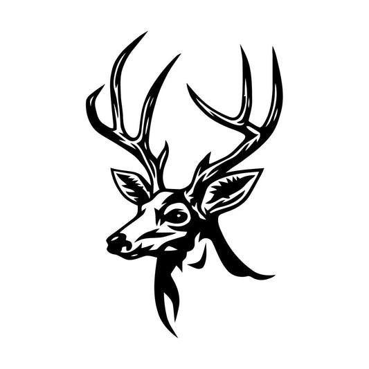 Vinyl Art Sticker Deer Head Hunting Club Hunter Forest Animal Glass Stickers