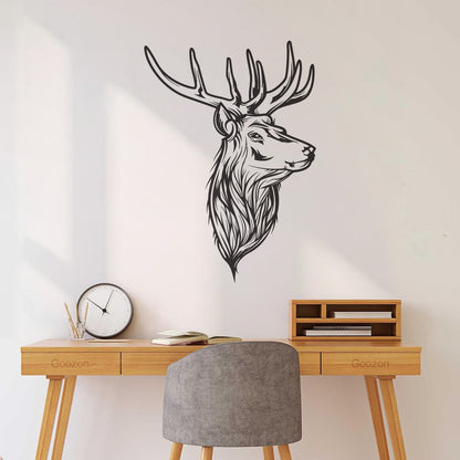 Deer Horn Head Hunter Animal Lettering Decals Tattoo Culture