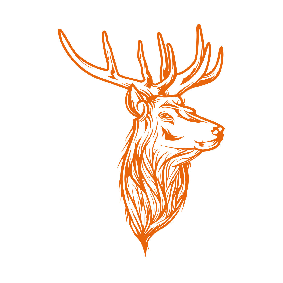 Deer Horn Head Hunter Animal Lettering Decals Tattoo Culture