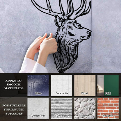 Deer Horn Head Hunter Animal Lettering Decals Tattoo Culture