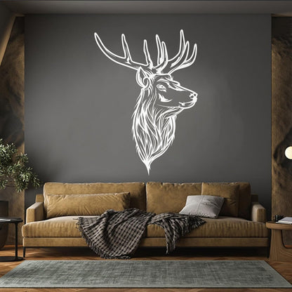 Deer Horn Head Hunter Animal Lettering Decals Tattoo Culture