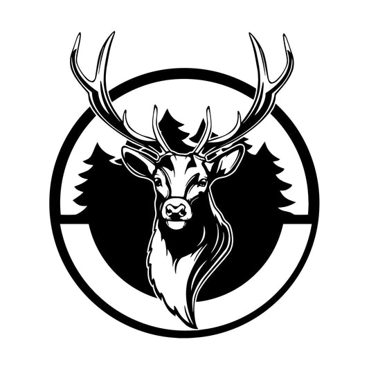 Lettering Stickers Deer Horn Head Hunter Wild Animal Forest Self Adhesive