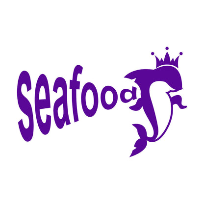 Vinyl Wall Decals Dolphin Crown Seafood Restaurant Ocean Animal Tattoo Culture