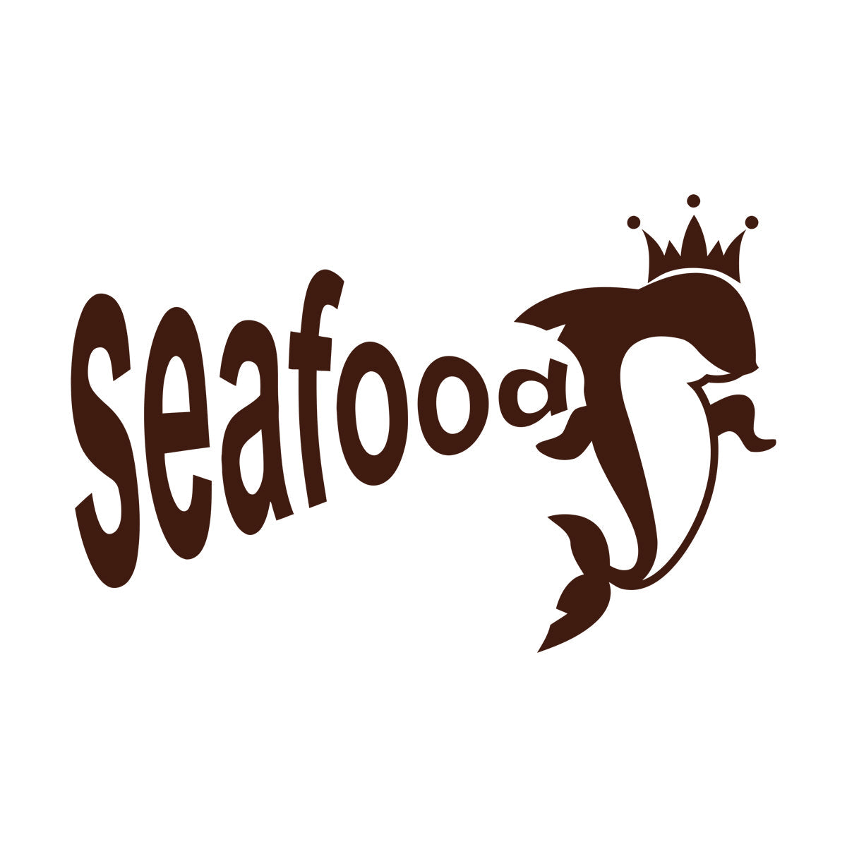 Vinyl Wall Decals Dolphin Crown Seafood Restaurant Ocean Animal Tattoo Culture