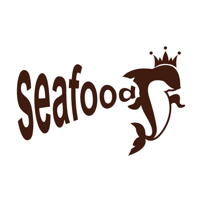 Vinyl Wall Decals Dolphin Crown Seafood Restaurant Ocean Animal Tattoo Culture