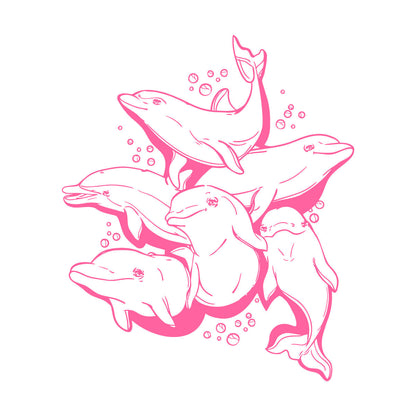 Engraving Decals Dolphins Marine Animal Ocean Sea Removable Without Leaving Glue