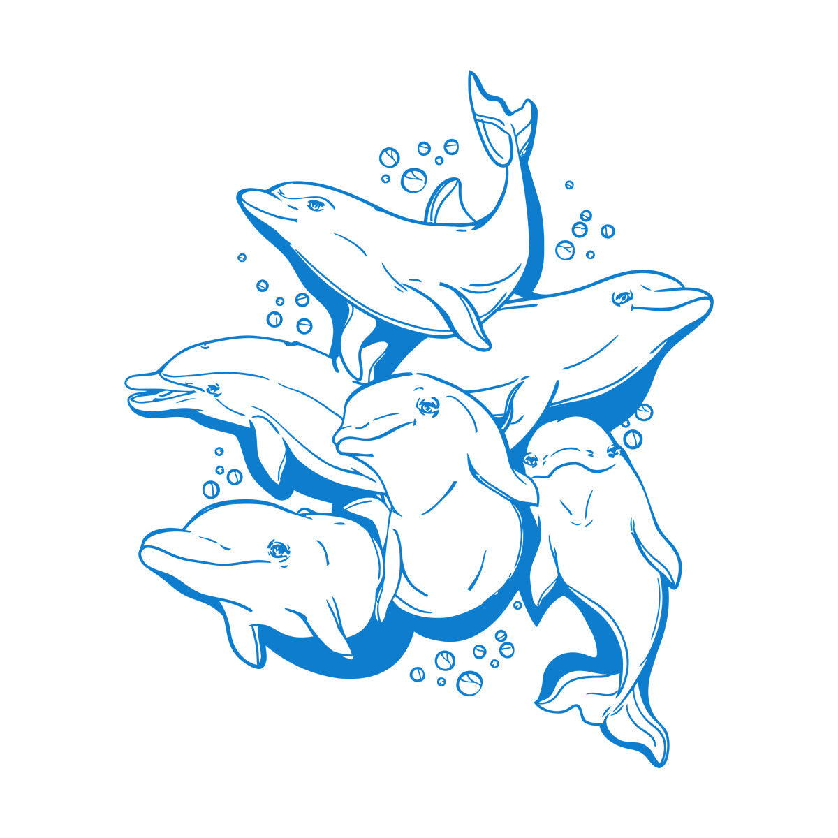 Engraving Decals Dolphins Marine Animal Ocean Sea Removable Without Leaving Glue