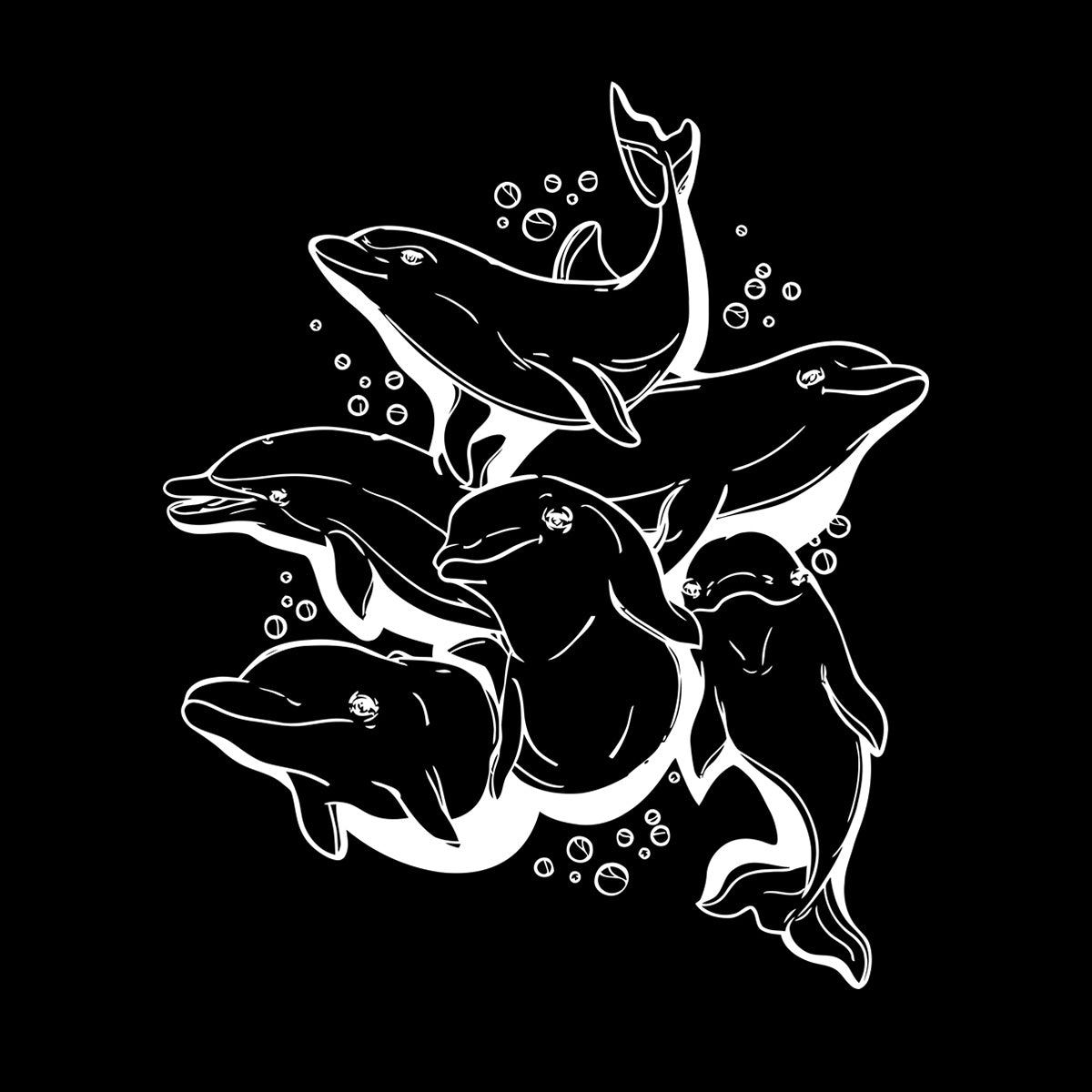 Engraving Decals Dolphins Marine Animal Ocean Sea Removable Without Leaving Glue