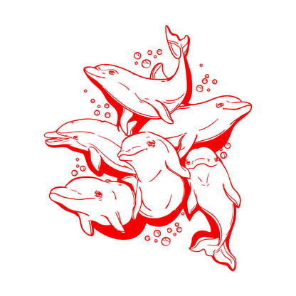 Engraving Decals Dolphins Marine Animal Ocean Sea Removable Without Leaving Glue