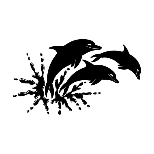 Mural And Wall Vinyl Decal Dolphins Marine Animals Ocean Self Adhesive