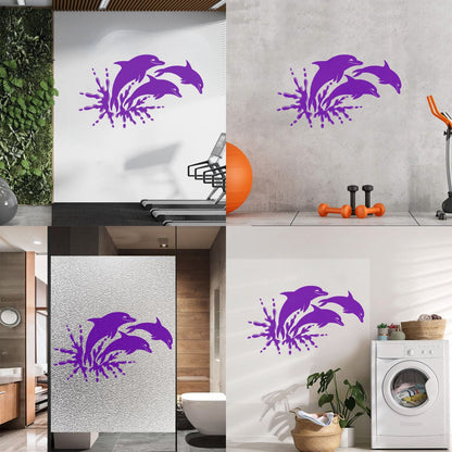 Mural And Wall Vinyl Decal Dolphins Marine Animals Ocean Self Adhesive